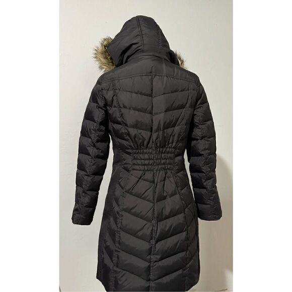 Michael Michael Kors black Down puffer foux fur trim Hooded winter coat Ps - Picture 9 of 16